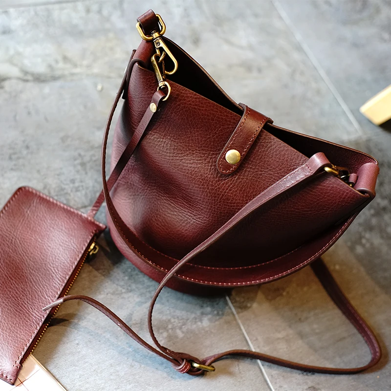 EUMOAN, первый слой кожи, Ретро стиль, простая Большая вместительная сумка-мешок, женская новая кожаная сумка через плечо
