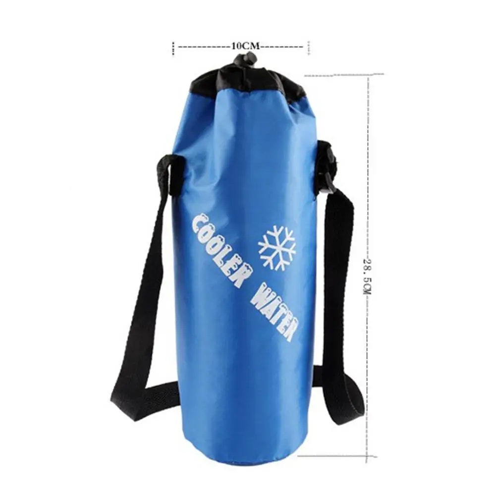 HiMISS Outdoor Universal Drawstring Water Bottle Pouch High Capacity Insulated Cooler Bag for Traveling Camping Hiking Cup - Цвет: blue