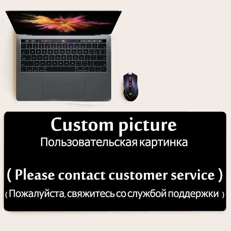 Пользовательские изображения Экстра большой коврик для мыши игровой коврик для мыши Противоскользящий натуральный резиновый игровой коврик для мыши с запирающим краем
