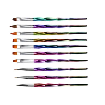 

10Pcs Nail Art Brushes Electroplating Rod Portable Durable Practical Manicure UV Gel Pens