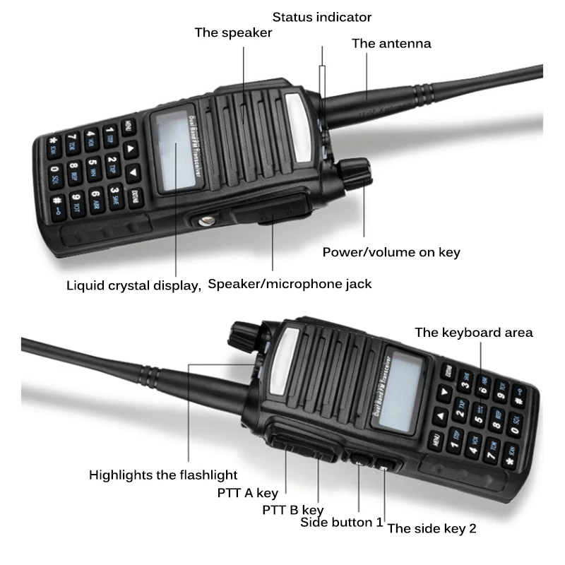 50 км 5 Вт UV-82 влагонепроницаемые Walkie Talkie двухсторонняя радиостанция двухдиапазонный приемопередатчик коммуникатор зарядка через usb рация
