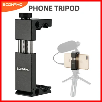 

SOONPHO Phone Tripod Smart Phone Tripod Mount Aluminum Metal Clip Holder Clamp Adapter for iPhone XS 8plus X Huawei Samsung