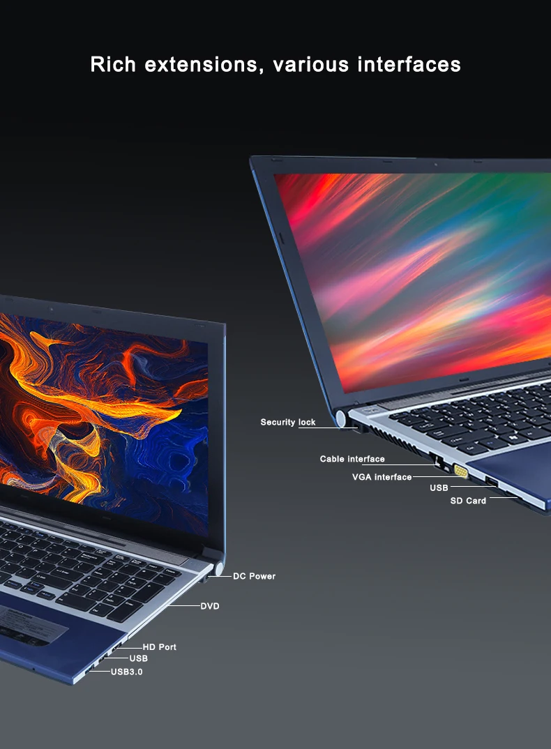 iTSOHOO Gaming Laptop 8GB RAM 1000GB Intel Core i7 Laptops 15.6inch with DVD RJ45 Win10 Notebook computer For Office Home use