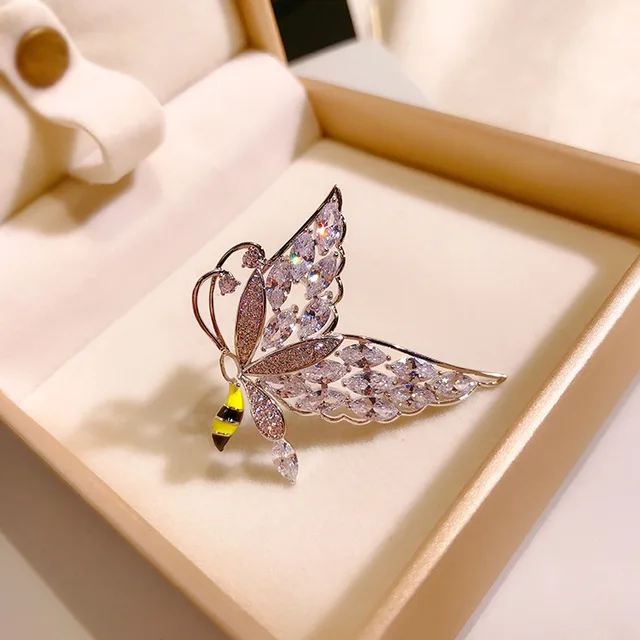 Luxury AAA Zircon Rose Sunflower Dandelion Brooches Pins Jewelry Rhinestone Cubic Zirconias Brooch for Women Wedding Bouquet Pin 14