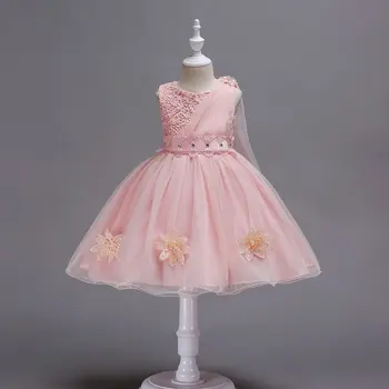 

Girl Flower Dress Princess Bow Party Wedding Tutu Gowns Sleeveless Girls Dress Party Gown Princess Dress for Baby Girls