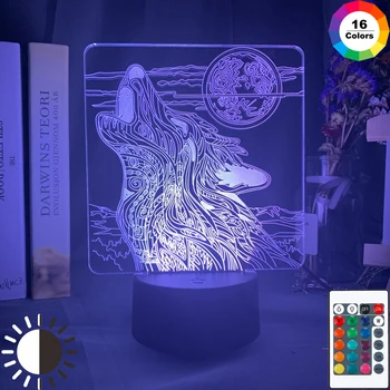 

3d Lamp Animal Wolf Moon Led Color Changing Battery Powered Nightlight for Room Decor Cool Led Night Light Dropshipping 2019