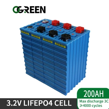 

OGREEN 8PCS New Lithium Iron Phosphate Lifepo4 Battery 3.2v CALB 200AH GRADE A Can form 12V400AH and 24V200AH for Solar RV Pack