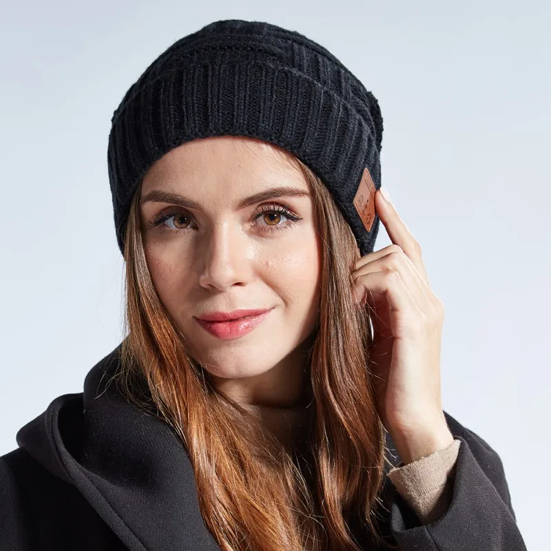 Вязаная шапка для Bluetooth V5.0 съемная стерео Музыка беспроводные наушники гарнитура шапочка головной убор