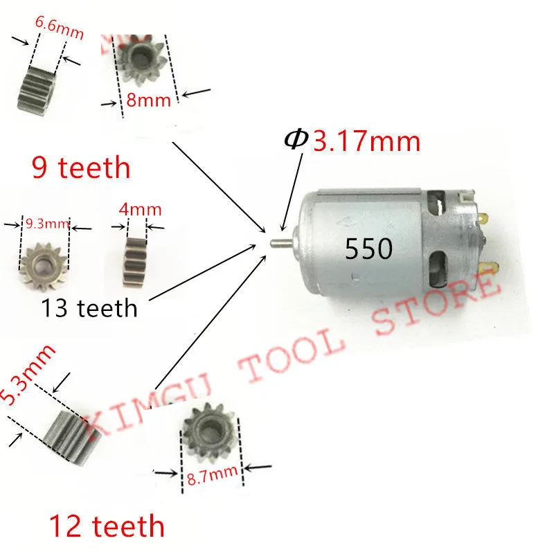 13 зубьев 9 12 metel Шестерня для BOSCH MAKITA DEWALT HILTI Dexter HITACHI Metabo Milwaukee Drill 550 Motor|for bosch|for makitagear