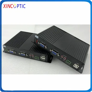 

VGA KVM Fiber Optic Converter VGA USB Mouse and Keyboard Audio KVM Extender Single Mode,SX,3G 20KM,LC SFP,Euro Charger