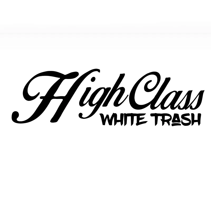 Class WHITE TRASH Decal Sticker Diesel Truck Powerstroke Window Vinyl Lettering