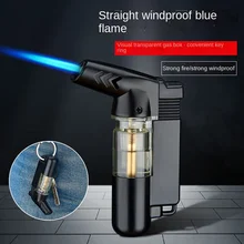 

Elbow Straight Into The Windproof Lighter Blue Flame Welding Torch Spray Gun Creative Outdoor Barbecue Kitchen Smoking Set
