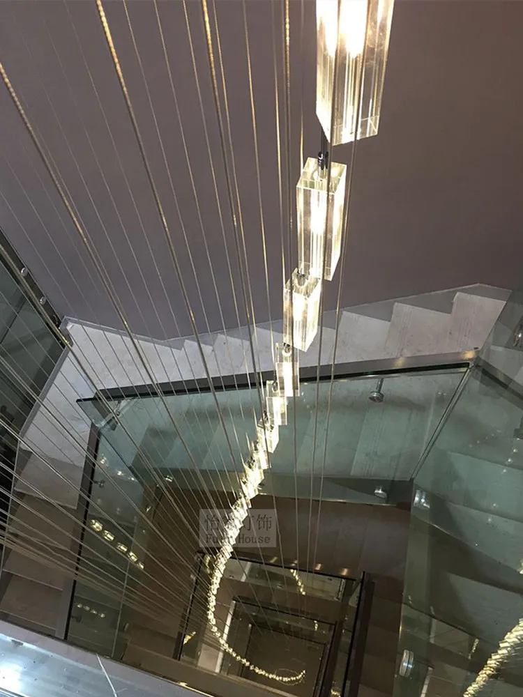 Хрустальная лампа на спирали для столовой круглые светодиодные люстры Длинные