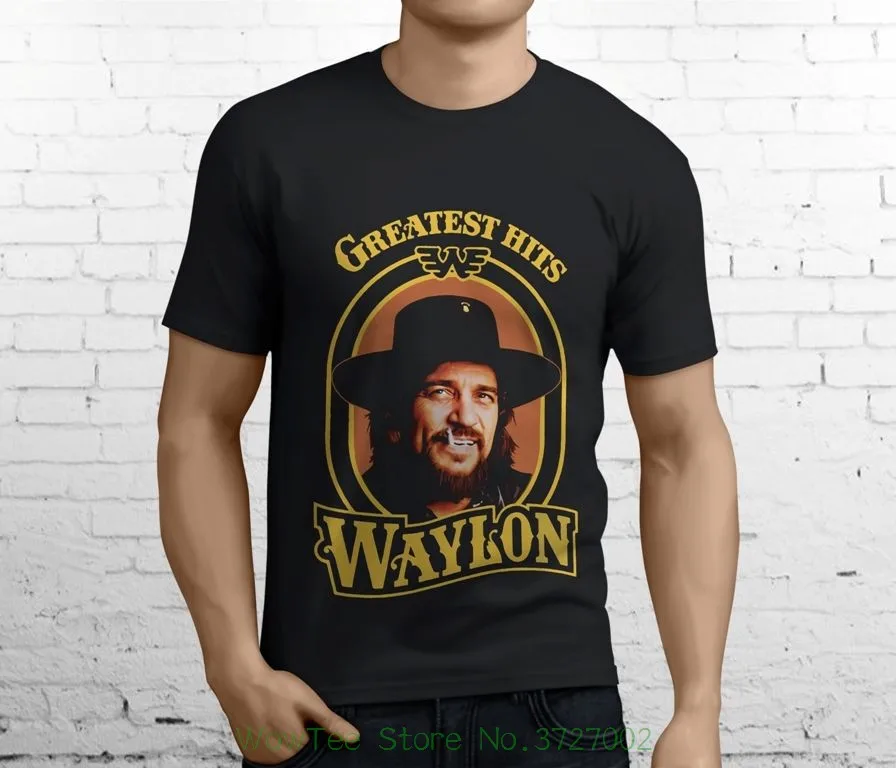 

New Popular Waylon Jennings Outlaw Country Music Men's Black T-shirt Size S - 3xl Print T Shirt Man Short