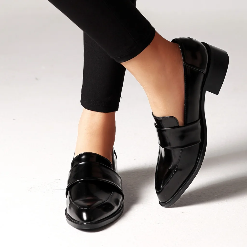 

PU Leather loafers women Office Lady Classics Business Shoes chaussures femme Dress ladies shoes Fashion Working Single Shoes