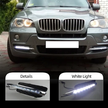 

CSCSNL 2Pcs DRL For BMW X5 E70 2007 2008 2009 2010 Daytime Running Lights Daylight Car LED Fog head Lamp cover