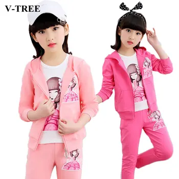 

Autumn Girls Clohing Set 3pcs/set Girls Clothes Sets 10 12 Years Kids Tracksuits Teen School Sports Suits