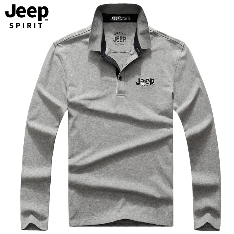 JEEP SPIRIT бренд поло осеннее Рубашка мужская повседневная хлопковая с длинным рукавом отложной воротник поло мужская Polo мужская рубашка Поло