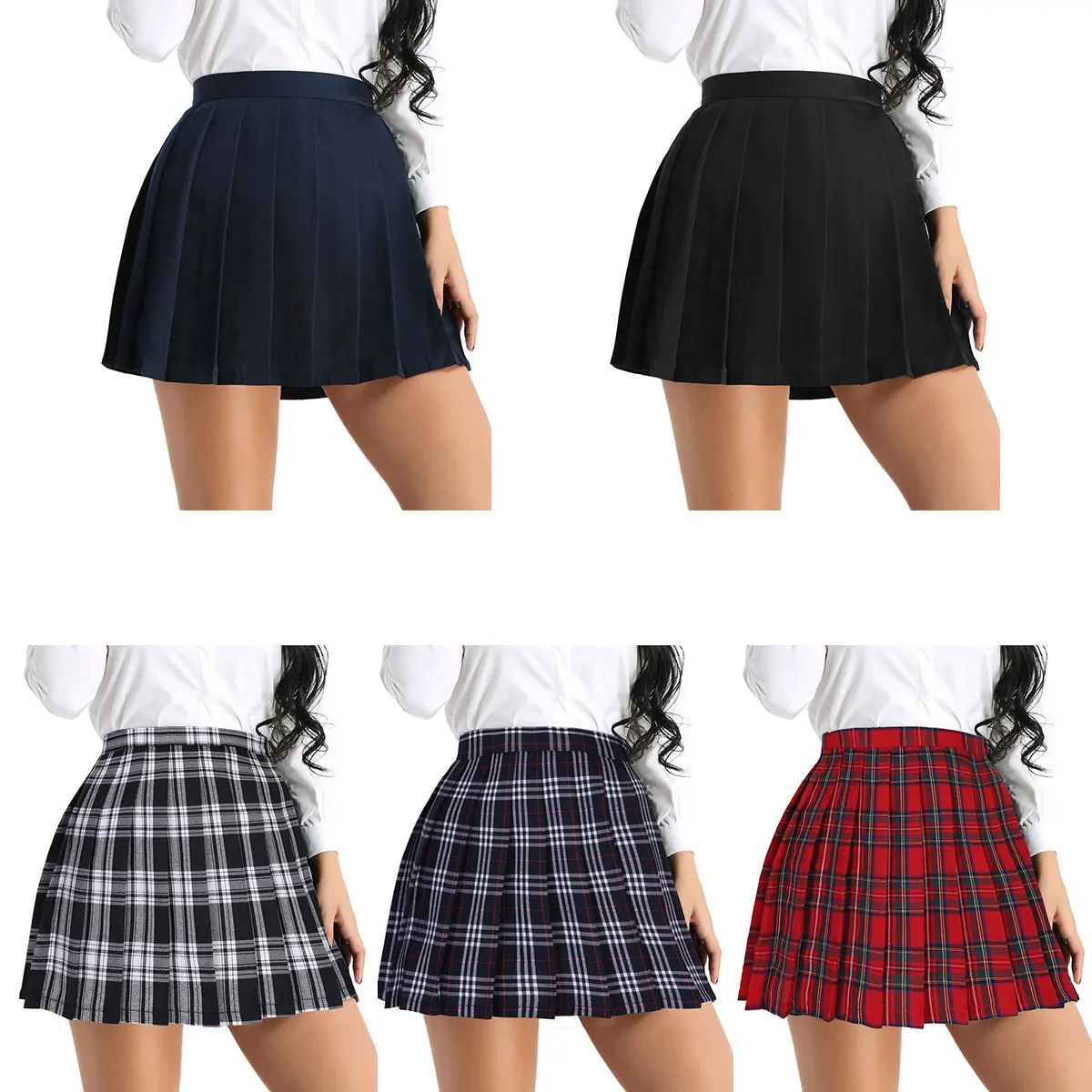 DPOIS, японская школьная форма для девочек, Женский костюм школьницы, костюм для ролевых игр, трапециевидная клетчатая плиссированная короткая юбка