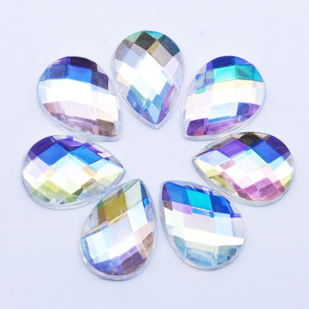 40pcs10*14 flash Стразы Кристалл AB не-тепловой фиксированной плоской задней непористой ткани одежда Стразы декоративный камень для ногтей SZ018