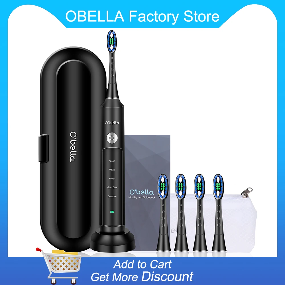O'BELLA 071B Sonic Electric Toothbrush Rechargeable 48000RPM Rechargeable Oral Adult Tooth Brushes With 4 Pcs DuPont Replacement O'BELLA 071B Sonic Electric Toothbrush Rechargeable 48000RPM Rechargeable Oral Adult Tooth Brushes With 4 Pcs DuPont Replacement
