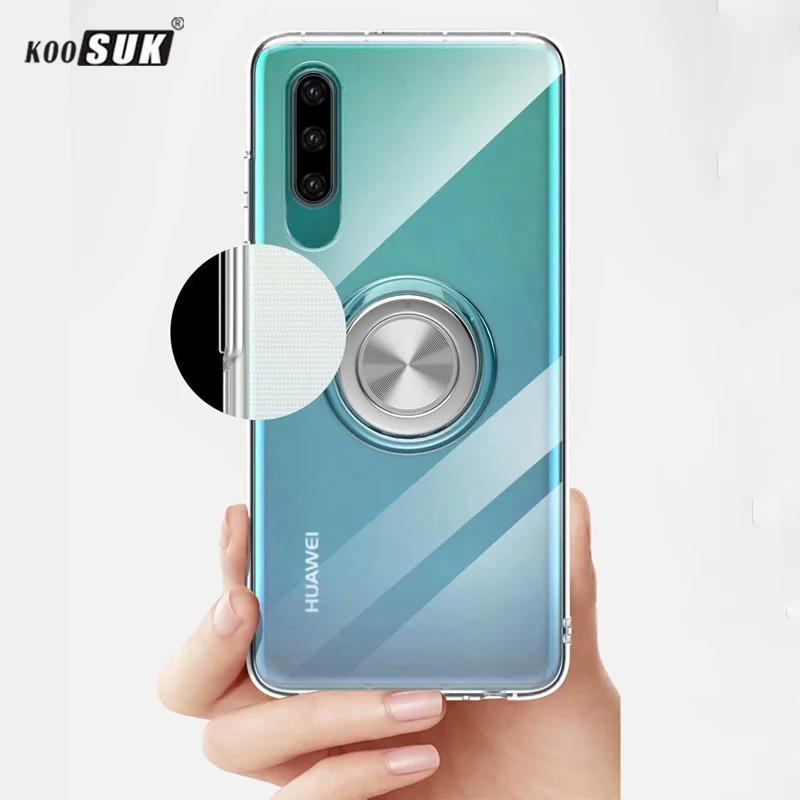 Мягкий прозрачный чехол для huawei Honor 9X кольцо-держатель пальца задняя крышка с
