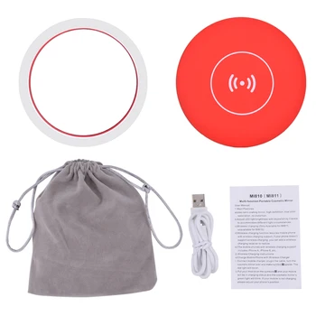 

New Mini Round LED Makeup Mirror Wireless USB Charging Cosmetic Mirror 3 Dimmable Brightness Compact Mirror Home Travel Tools