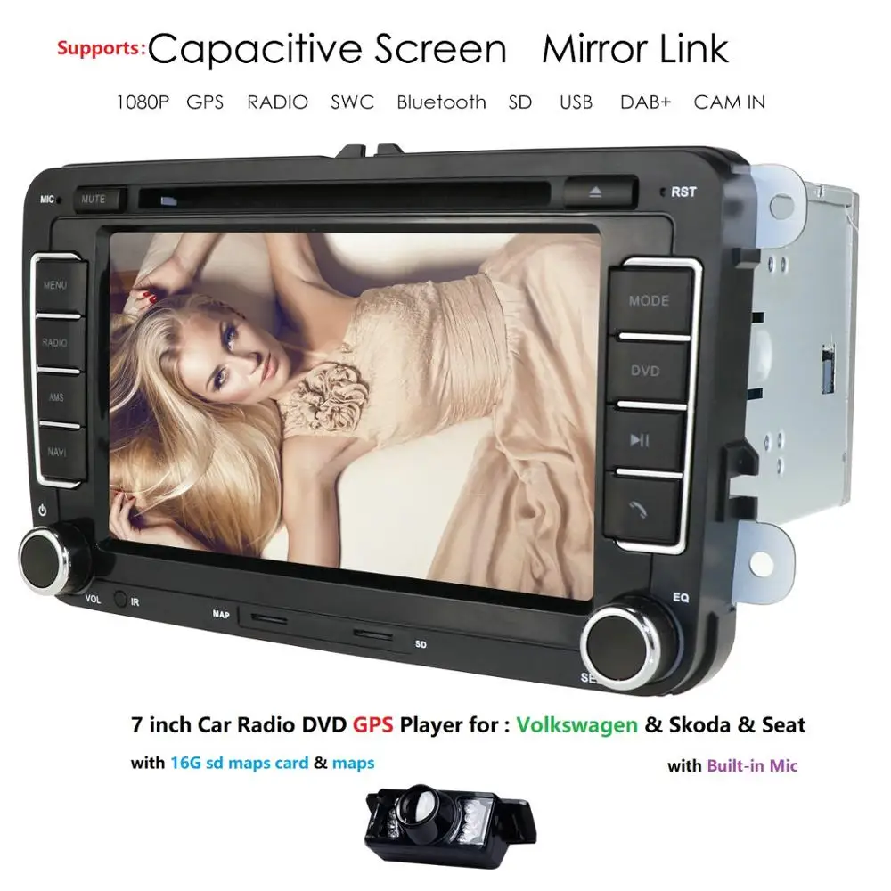 

Ossuret 2 din 7" Car DVD Radio Multimedia Player For VW/Skoda/Octavia/Fabia/Rapid/Yeti/Seat/Leon GPS Navigation car audio stereo