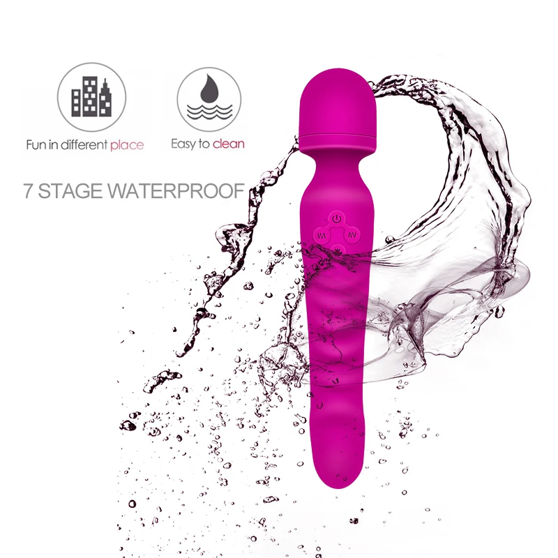 gelugee Soft Powerful Vibration Silicone AV Magic Wand Dildo Vibrator Sex Toys for Women G spot Clits Massage Female Mastrubator 4