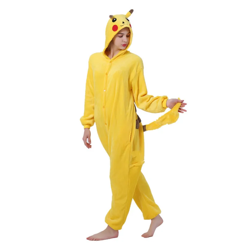 Kigurumi Pikachu Pokemon onesies пижамные комплекты костюм с животными пижамы унисекс мультфильм косплей персонаж пижамы одежда для сна