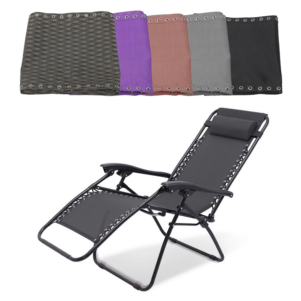Black Recliner Tessforest Cloth Headrest Cushion Laces For Patio Fold Chair 