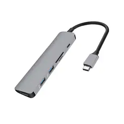 Мультифункциональный Тип C концентратор шесть в одном Usb-C 3,1 до 4K HDMI адаптер PD 2 USB3.0 DP LAN Dongle для Mackbook Pro