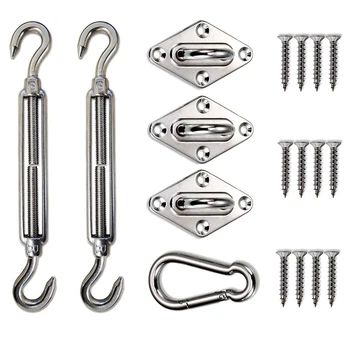 

Sun Shade Sail Stainless Steel Hardware Kit 6 Inches Stainless Steel for Triple-cornered Sun Shade Sail Installation