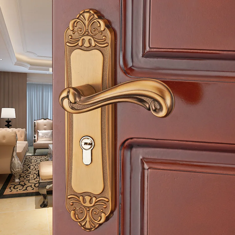 

Aluminium Alloy Interior Door Bedroom Door Lock Simple Toilet Door Handle European Style Wooden Doors Lock Engineering Supportin