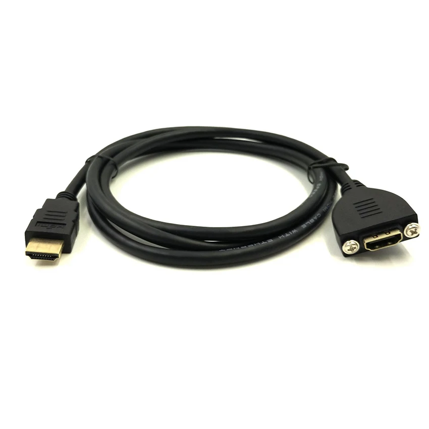 HDMI кабель для монтажа на панель позолоченный Высокоскоростной с винтами папа