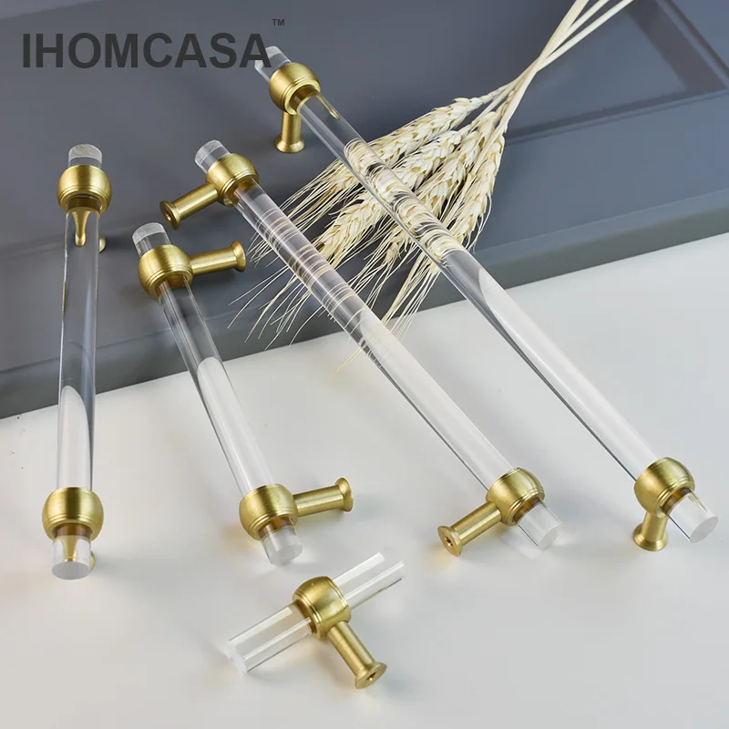 T-Bar อะคริลิคคริสตัลเฟอร์นิเจอร์จับห้องน้ำตู้เสื้อผ้าห้องครัวตู้เก็บประตู Knobs ลิ้นชักดึงตู้จับ 1