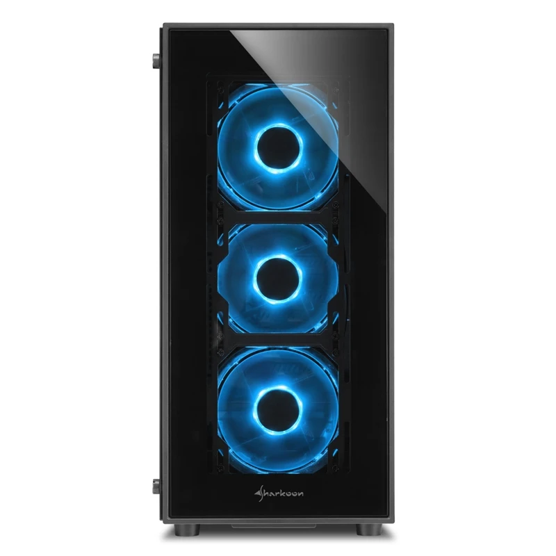Корпус Sharkoon TG5 blue ATX, mATX, Mini-ITX, Midi-Tower, 4x 120mm fan, led blue, 2x USB 2.0, 2x USB 3.0, Audio, без БП