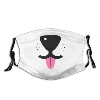 

Dog Face With Nose And Tongue Non-Disposable Face Mask with Filter PM2.5 Anti Haze Dust Protection Mask Respirator Mouth Muffle