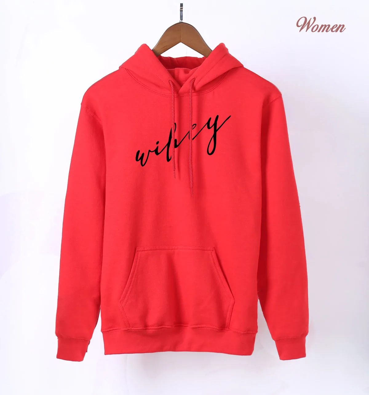 red 1 Wifey принт Kawaii толстовки женские стиль длинный рукав с капюшоном весна осень кофты женские красные толстовки - Цвет: red 1