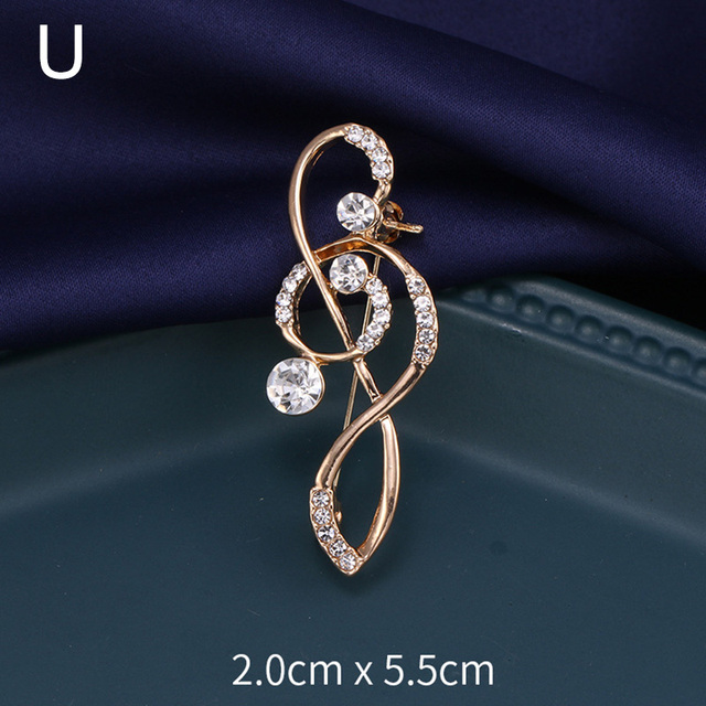Elegant Musical Note Shape Brooches Fashion Luxurious Shiny Colorful Rhinestones Brooches Pins Clothes Accessories Gifts