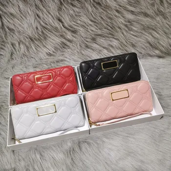 

New ladies fashion check purse long wallet card bag