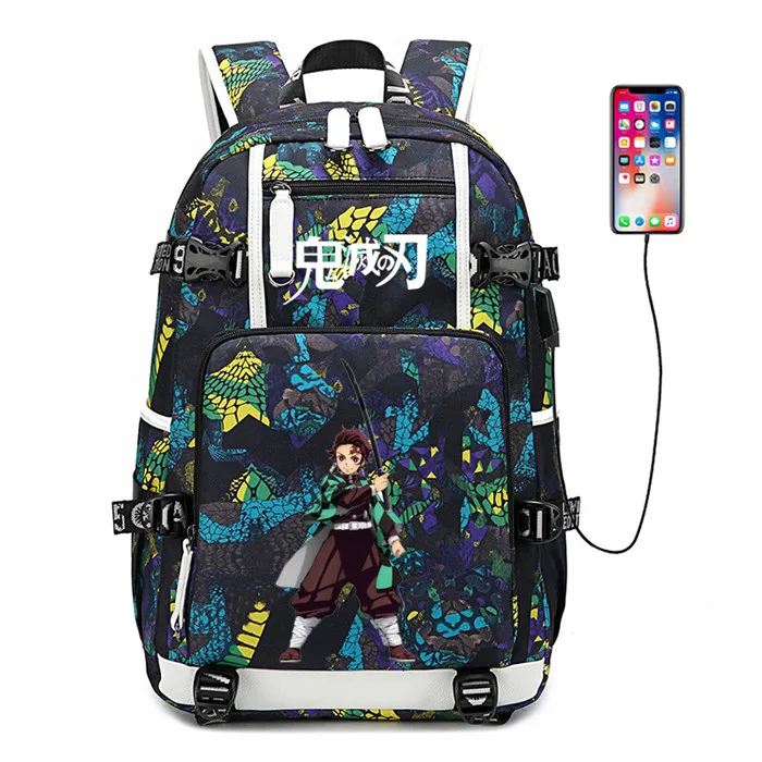 Demon Slayer: Kimetsu no Yaiba женский рюкзак аниме Bookbag нейлоновые школьные сумки большой дорожный рюкзак унисекс рюкзак для ноутбука - Цвет: 6