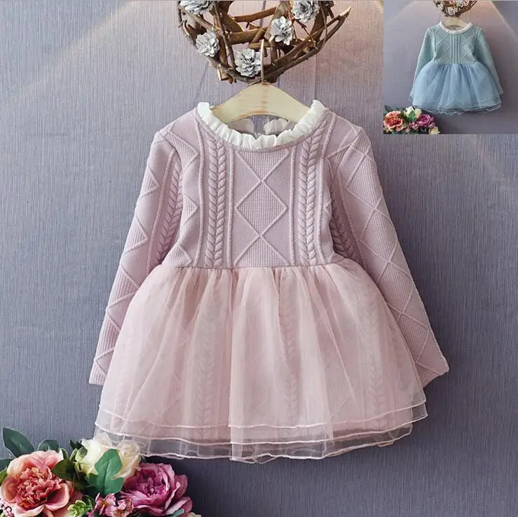 Одежда для маленьких девочек; платье-пачка принцессы с длинными рукавами для маленьких девочек; милое платье для маленьких девочек