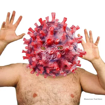 

Holloween Novelty Horror Mask Costume Scary Cuttable Natural Latex Face Masks Cover Toys Headgear Horror Holloween DecorationNEW