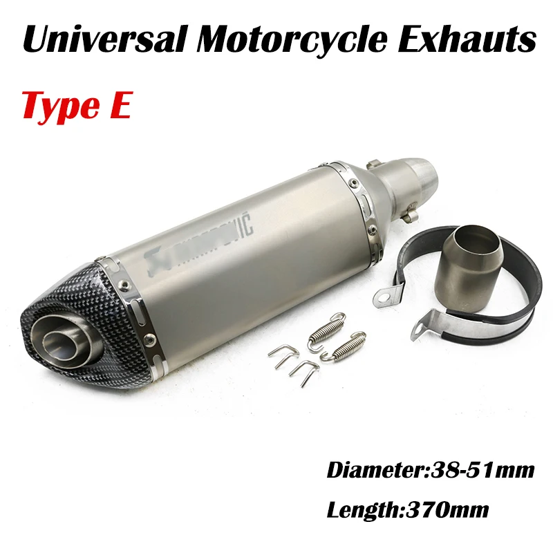 36-51 мм Универсальный мотоцикл Akrapovic выхлопная Модифицированная глушитель труба скутер питбайк Dirt Мотокросс с DB killer для R1 ER6N - Цвет: E