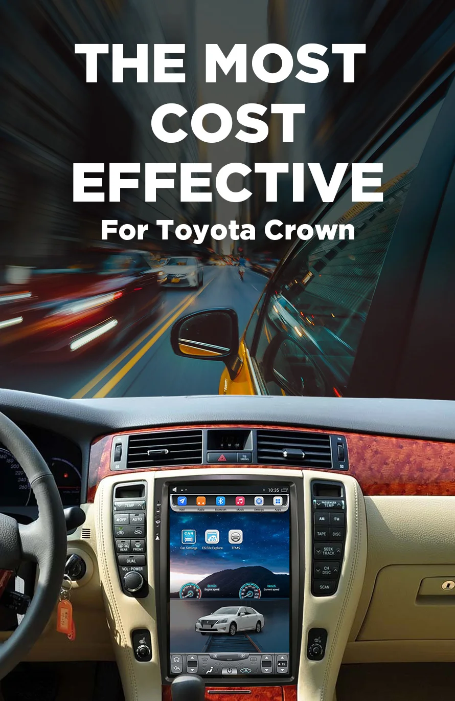 Android 7,1 автомобильный мультимедийный плеер для Toyota Crown gps аудио Радио Стерео стиль навигация NAVI Автомобильный видео gps стерео