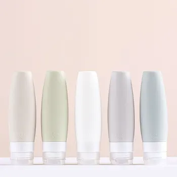 

60/90ML Portable Silicone Refillable Bottle Empty Travel Packing Press For Lotion Shampoo Cosmetic Squeeze Containers