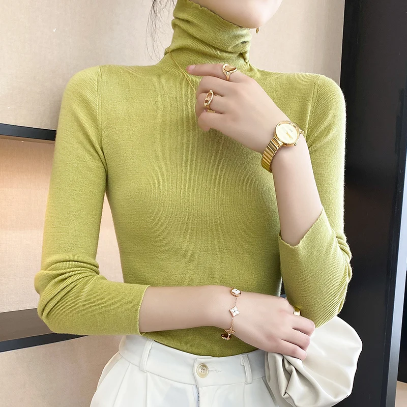 Jumper Pullovers Turtleneck Warm Women Sweater Solid Cashmere Knitted