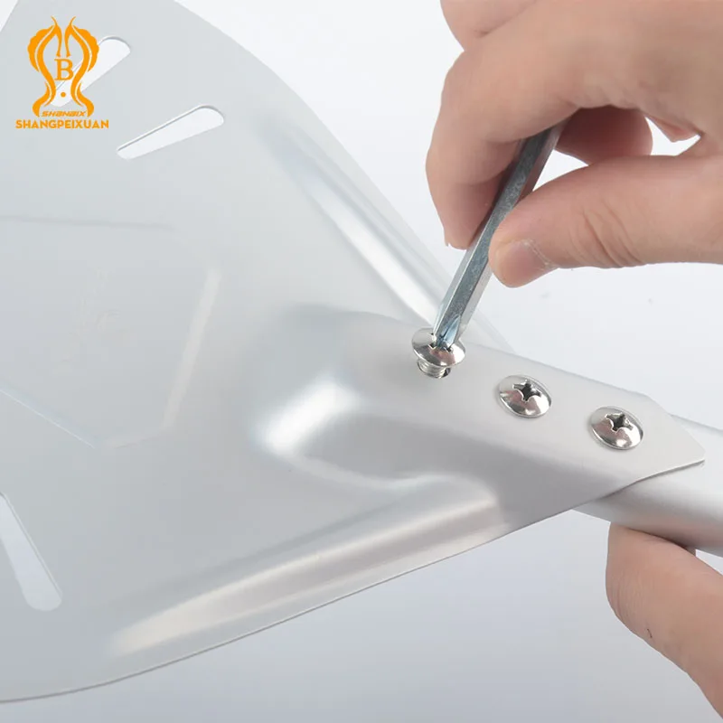 Pizza Peel SHANGPEIXUAN Long Handle 7/ 8/ 9 Inch Perforated Pizza Turning Peel Pizza Shovel Aluminum Peel Non-Slip Handle Tool