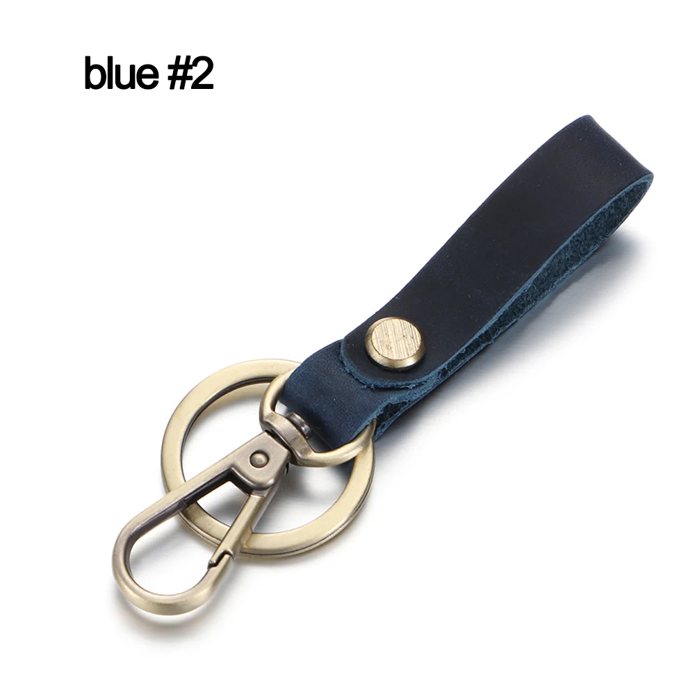 blue 2 Mini Purse Holder Real Cowhide Keychain Genuine Leather Pocket For Car Keys Ring Clip Women Men Accessories Handmade Gift - Цвет: blue 2